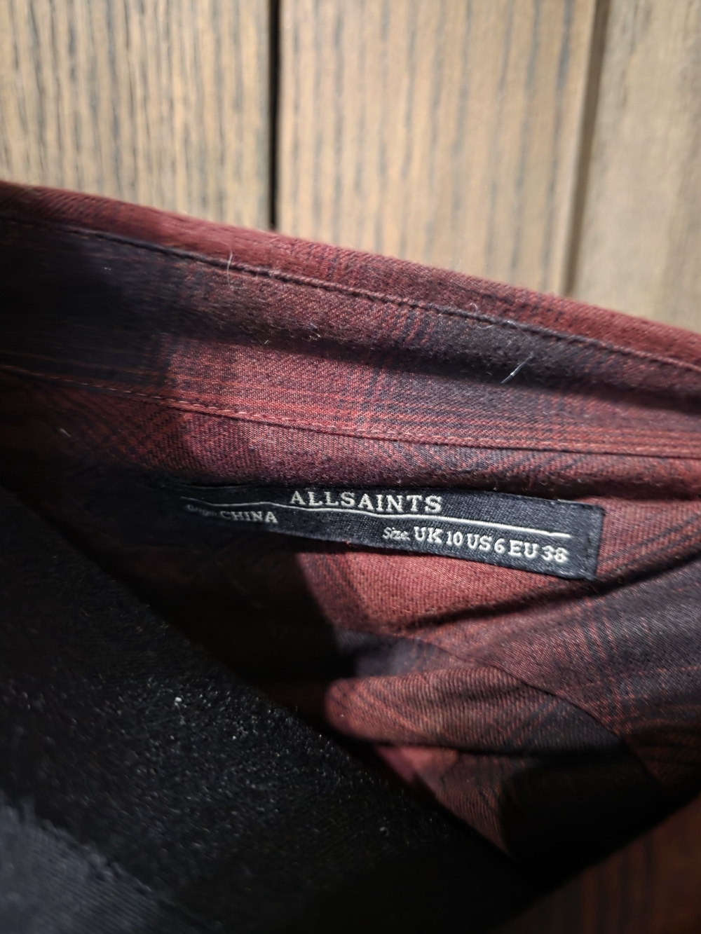 All Saints Plaid Twist-Hem Button Down Shirt - Picture 4 of 4